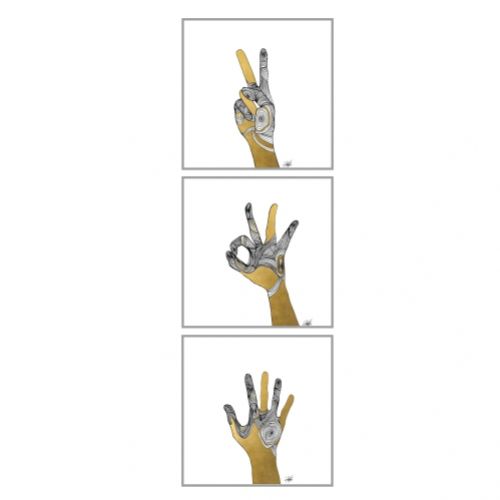 Набор из 3 картин Язык жестов